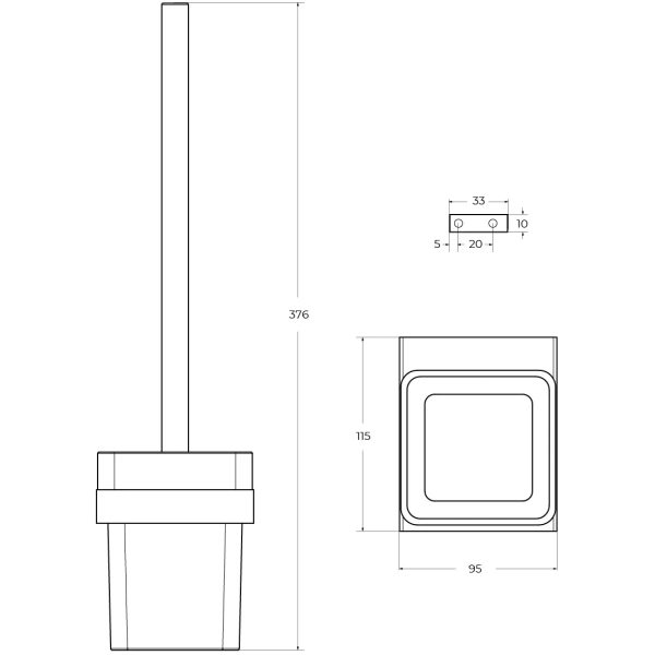 Ёршик Cezares Slider SLIDER-TBS-V-01 настенный, хром