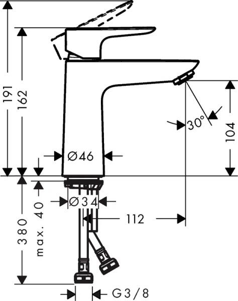 смеситель для раковины hansgrohe talis e 71712140 брашированная бронза