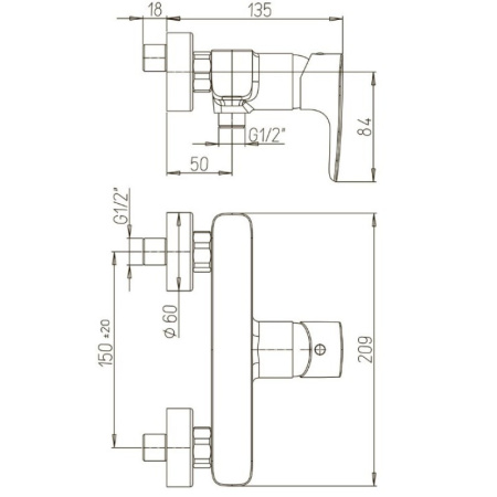 смеситель для душа paini parallel 47cr511lmkm цвет хром