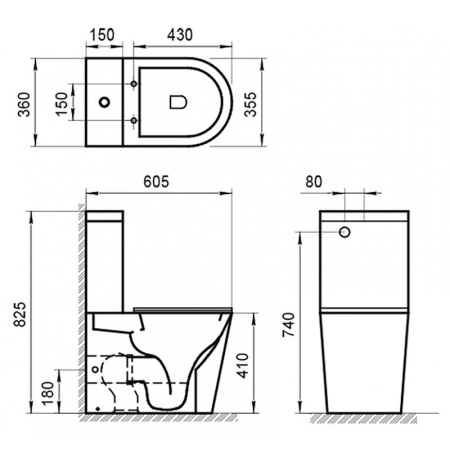 унитаз компакт belbagno flay-r bb2149cpr/bb870sc без бачка с сиденьем микролифт