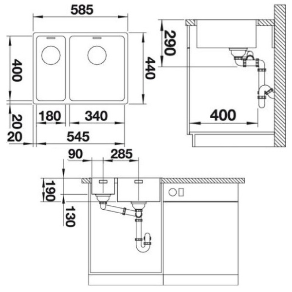 мойка кухонная blanco andano 340/180-if r