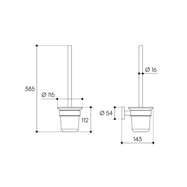 Ёршик для унитаза Aqueduto Ponto PON1000 настенный, хром