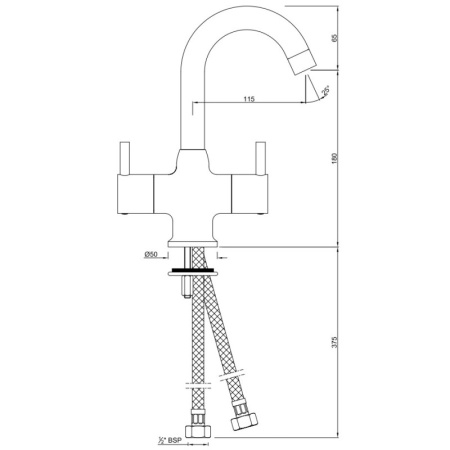 смеситель для раковины без донного клапана jaquar florentine flr-chr-5167nb