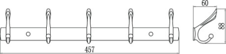 планка с крючками savol s-00115b