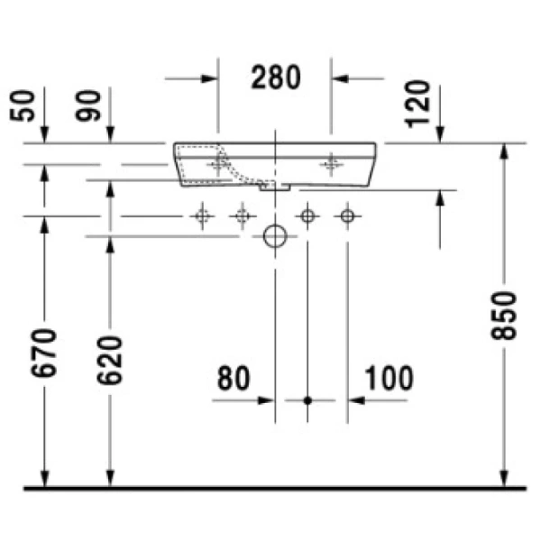 раковина подвесная duravit durastyle 0713500000