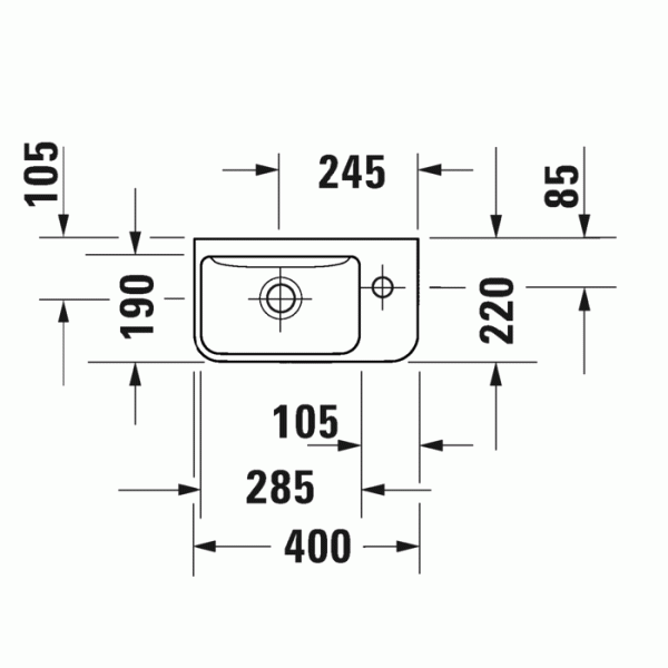 раковина подвесная duravit me by starck 717400000