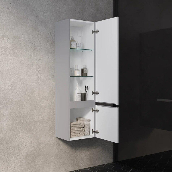 шкаф пенал aquame s1 33 aqm9001gm подвесной цвет серый