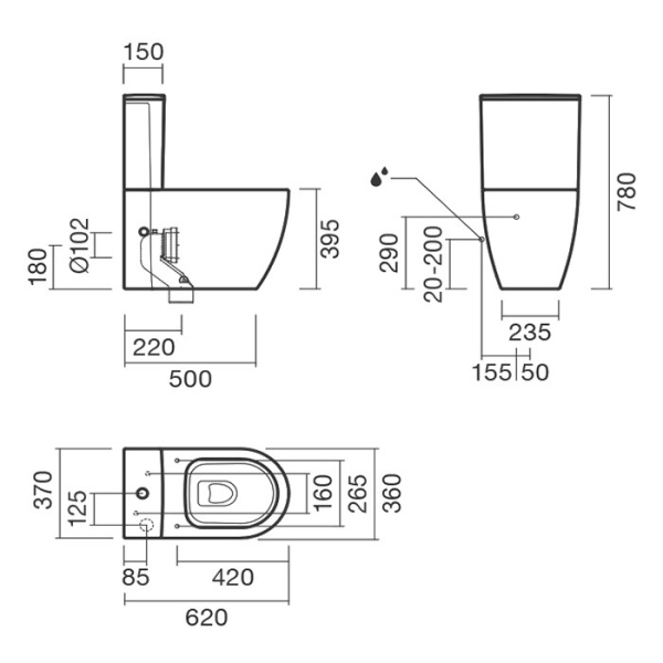 бачок для унитаза sanitana coral s10064066600000