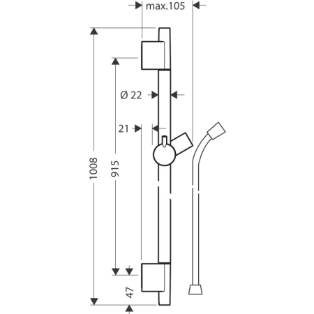 душевой гарнитур hansgrohe unica s puro 28631140