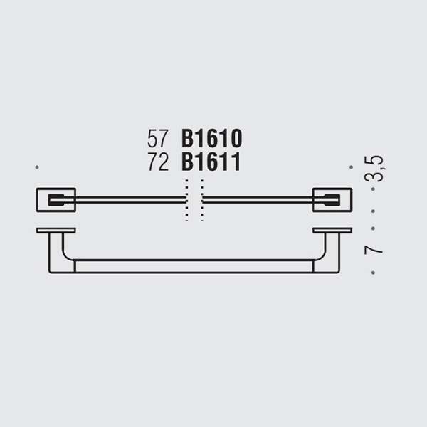 Colombo Design Look Полотенцедержатель 72см, чёрный матовый