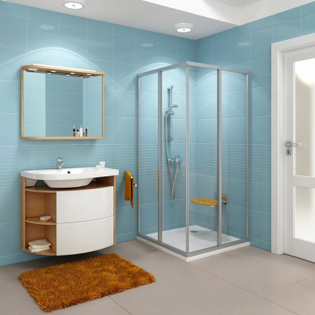 душевая дверь ravak supernova srv2-90 195 s 14v701o2zg профиль белый, стекло sabina grape