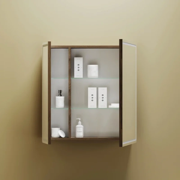 зеркало-шкаф sancos mirror 70 с подсветкой, дуб чарльстон