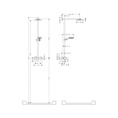 душевая система hansgrohe raindance showerpipe ecosmart 180 27191000