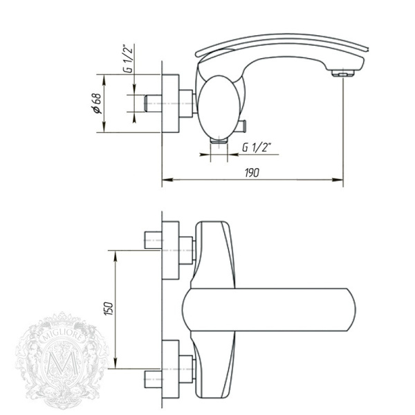 смеситель для ванны migliore flo ml.flo-7008.cr