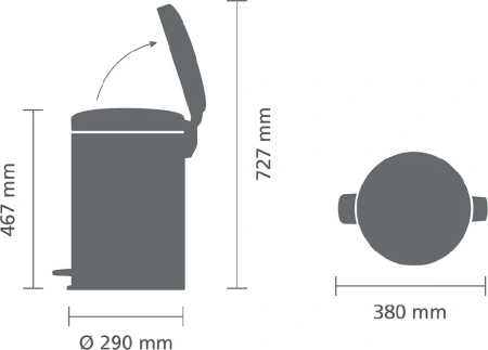 мусорное ведро brabantia newicon 206887 20 л, синее