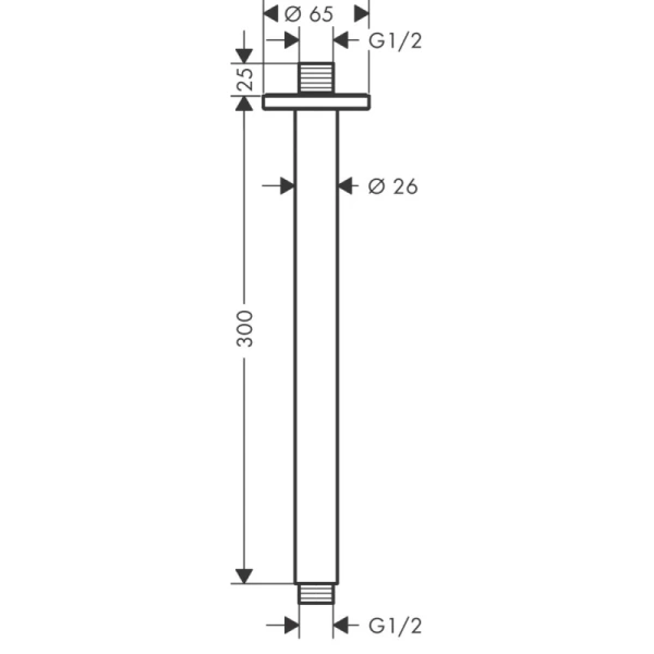 потолочный кронштейн 300 мм hansgrohe vernis blend 27805670