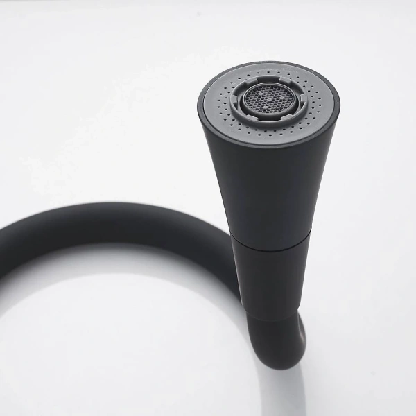 смеситель для кухни shevanik s543h-3 с гибким изливом, черный матовый