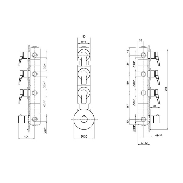 смеситель для душа fantini al/23 26 02 b303b термостат