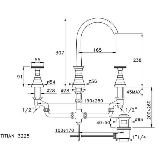 смеситель для раковины stella titian tt 00015 cr00