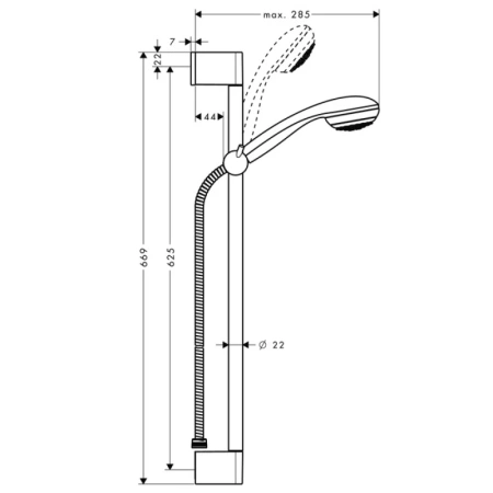 душевой гарнитур hansgrohe crometta 85 mono green 27652000