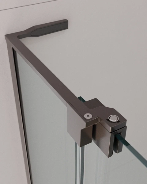 душевой уголок cezares slider slider-a-2-100/110-c-gm 100-110x100-110 см, профиль оружейная сталь матовый, стекло прозрачное