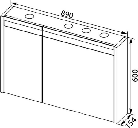 зеркальный шкаф aquanet лайн 90 00164934 камерино r
