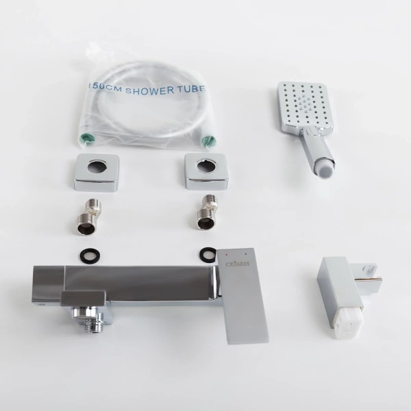 смеситель для ванны cezares slider slider-vd-01 с душевым гарнитуром, хром