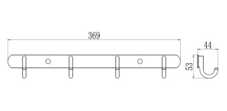 планка с крючками savol s-05204b