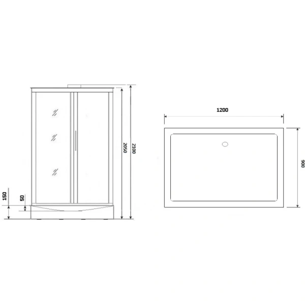 душевая кабина niagara luxe ng-7711wbk 120x90 без гидромассажа