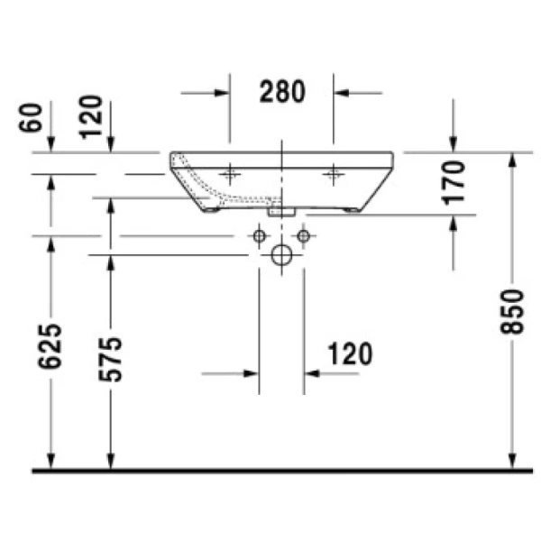 раковина подвесная duravit durastyle 2324600000