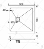 душевой поддон из искусственного камня rgw stt st-0099w 90x90x2,5 белый