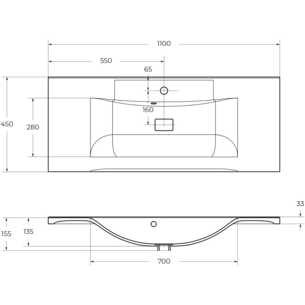 раковина belbagno 110 bb1100/450-lv-mr-pr белая