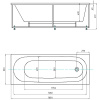 акриловая ванна aquatek оберон 180х80 obr180-0000002 без гидромассажа с фронтальной панелью с каркасом (вклеенный) со слив-переливом (слева)