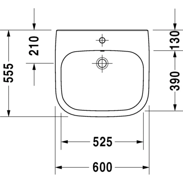 раковина подвесная duravit d-code 23126000002