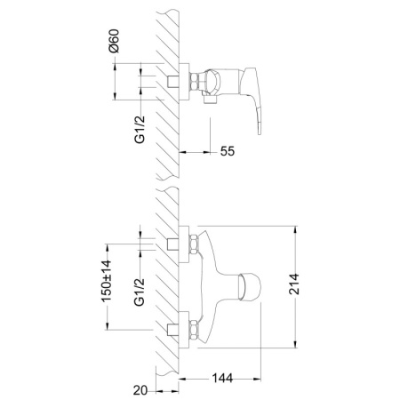 смеситель для душа lemark linara lm0403c хром