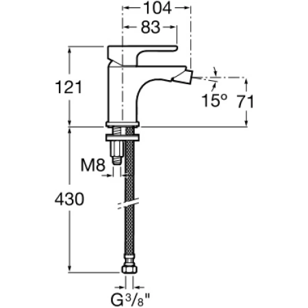 смеситель roca l20 5a6b09c0m для биде, без донного клапана, хром