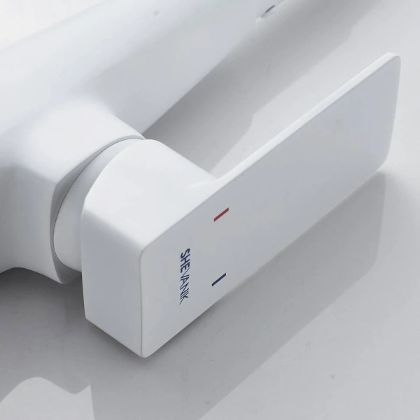 смеситель для кухни shevanik s543c-1 с гибким изливом, белый