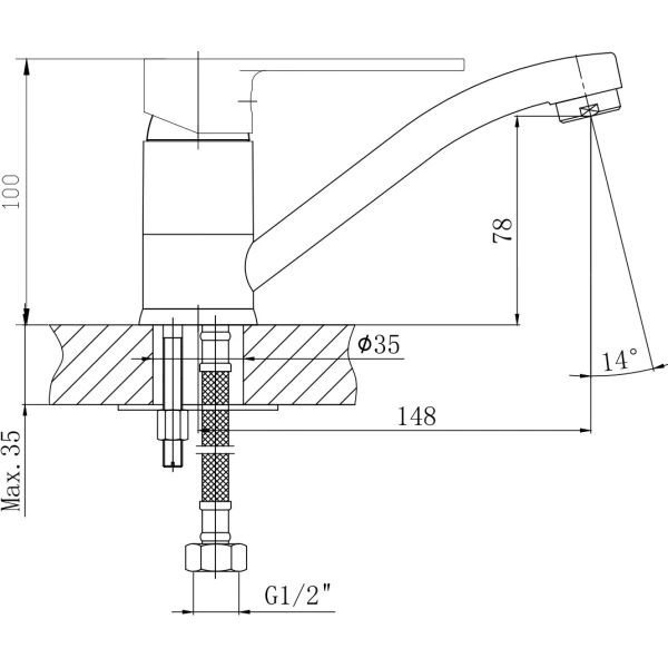 смеситель для кухни esko lagos lg15b черный матовый