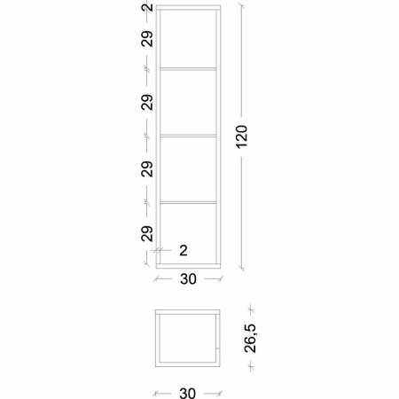 шкаф пенал boheme armadi art loft 30 896-w подвесной белый черный