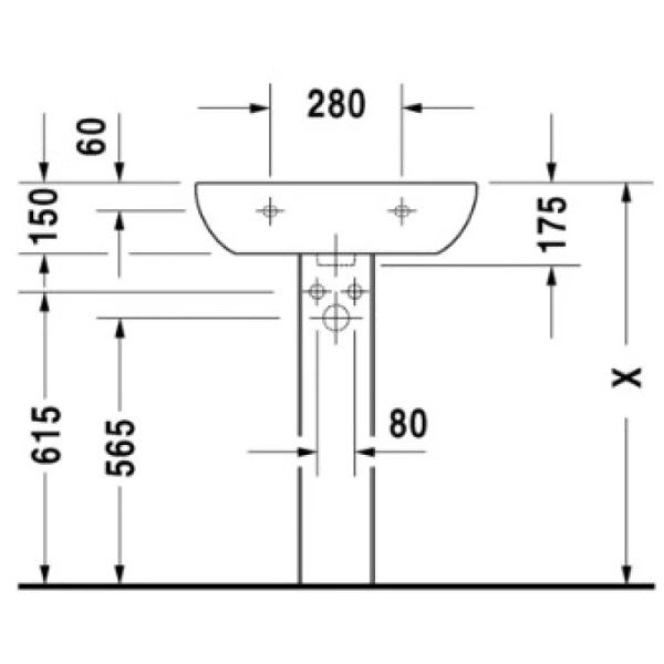 раковина подвесная 60 см duravit d-code 23106000002