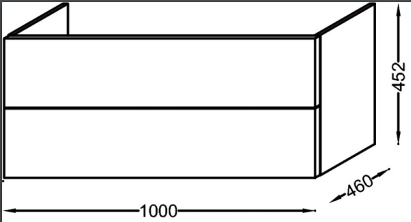 тумба под раковину jacob delafon vox, 100 см,eb2075-r2-g1c, белый блестящий лак