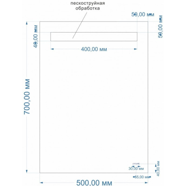 зеркало 50х70 см cersanit base lu-led010*50-b-os