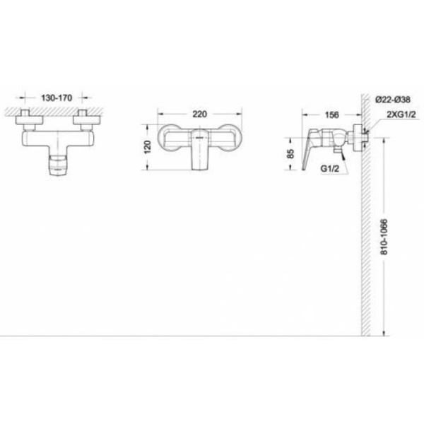 смеситель для душа bravat real f9121179cp-01