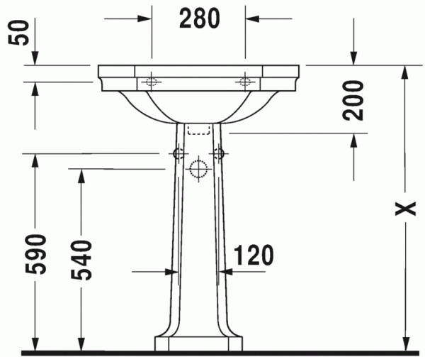 раковина подвесная 60 см duravit 1930 04386000001