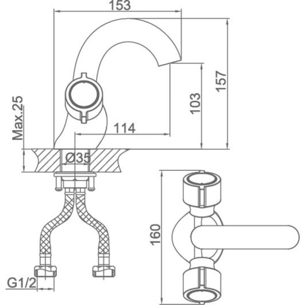 смеситель для раковины d&k torhall hessen da1412141