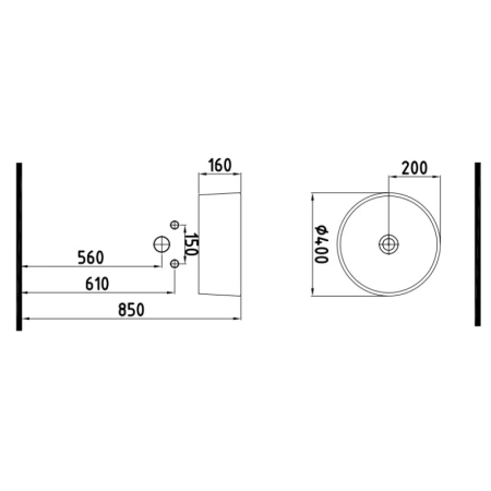 раковина в ванную накладная 40 см bien harmony hrlg04001fd0w3000