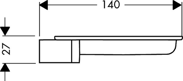 Мыльница Hansgrohe Cassetta S 28684000 на душевую штангу прозрачная