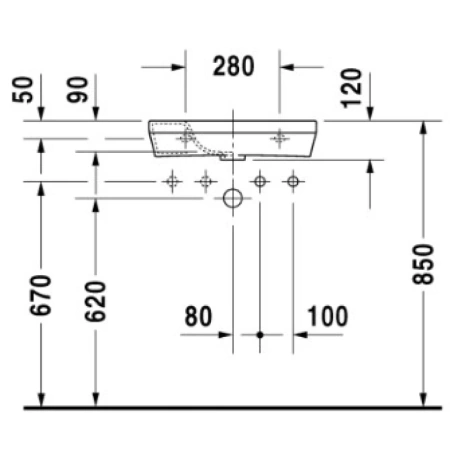 раковина подвесная duravit durastyle 0713500008