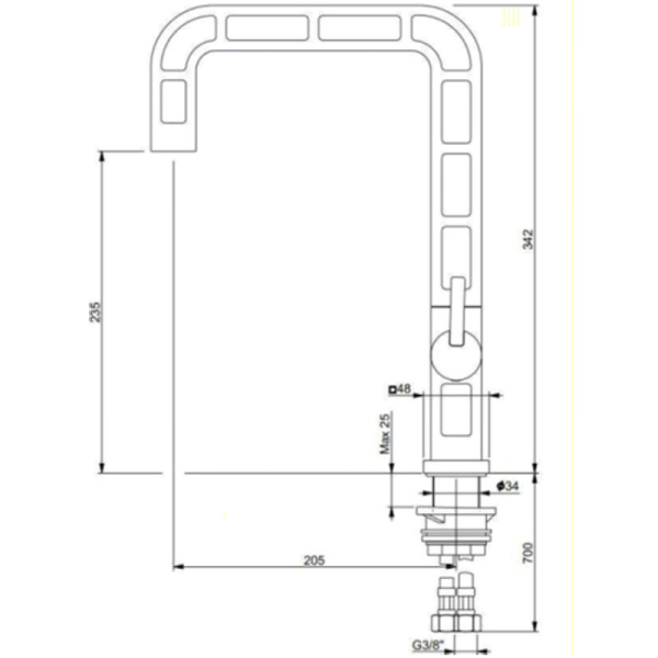 смеситель для кухни webert one-b on920101560 цвет черный матовый