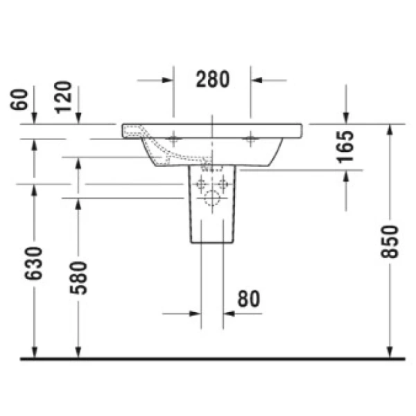 раковина подвесная 65 см duravit durastyle 2320650000